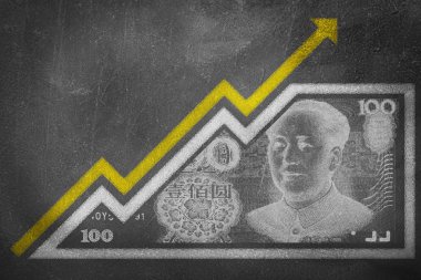 Para büyüme grafik tebeşir tahtası