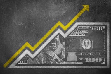 Para büyüme grafik tebeşir tahtası
