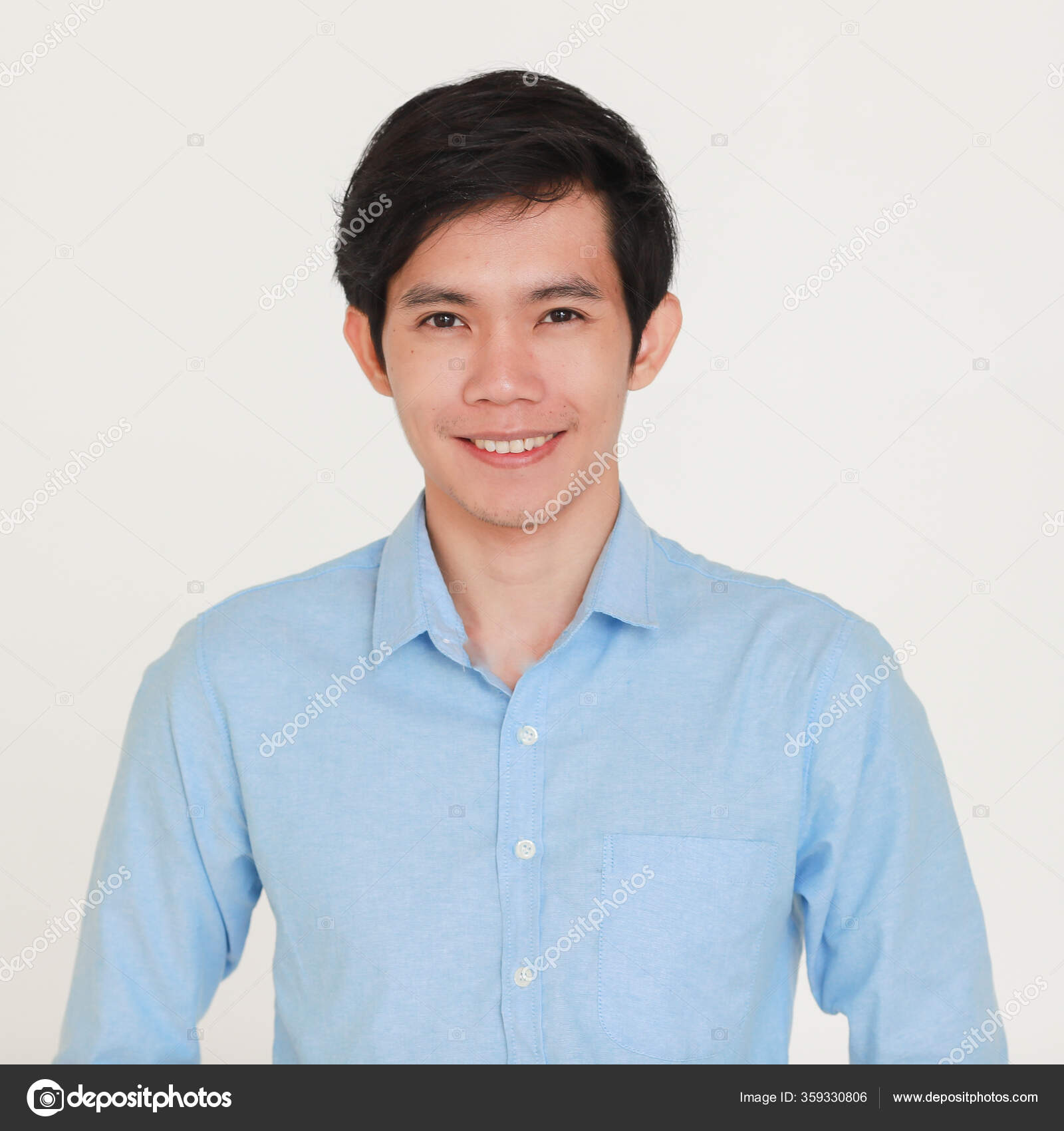 Young Handsome Smiley Friendly Face Asian Man Casual Business