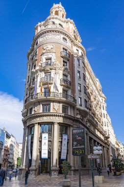 Del Ajentament Place, Valencia, İspanya boyunca güzel bir mimari.