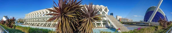 Panoramic Photo Buildings Palau Les Arts Hemisferic Museu Les Ciencies — Stock Photo, Image