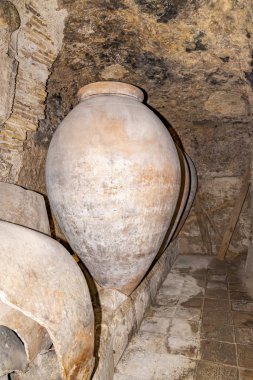 In the caves under Requena these old stone vases were used for the storage of wine, Spain