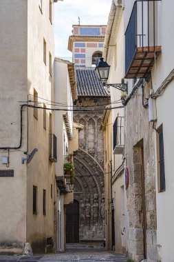 At the end of Calle del Cristo is Iglesia de Santa Maria in Requena, Spain