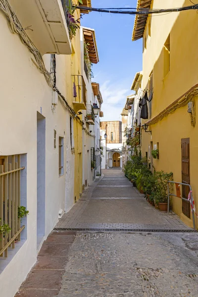 Colorful Houses Old Streets Requena Spain — Stockfoto
