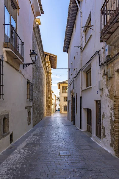 Calle Santa Maria Beautiful Old Street Requena Spain — Stockfoto