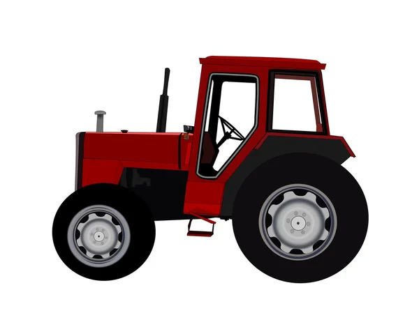 Czerwony traktor — Zdjęcie stockowe