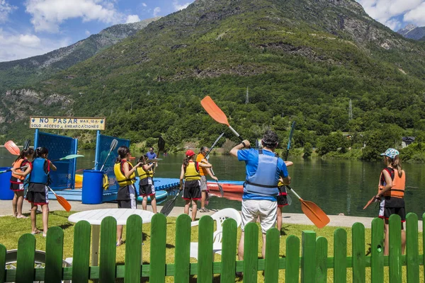 Escuela Kayak Lago Benasque Huesca España — Foto de Stock