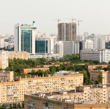 Moskova panoramik yukarıdan, yollar, binalar, con