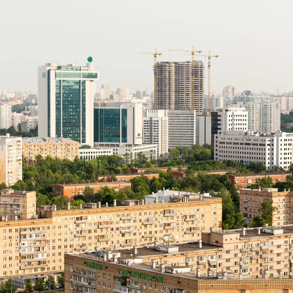 Moscovo vista panorâmica de cima, avenidas, área residencial, con — Fotografia de Stock