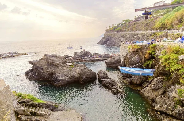 Manarola, cinque terre, feld y — стоковое фото