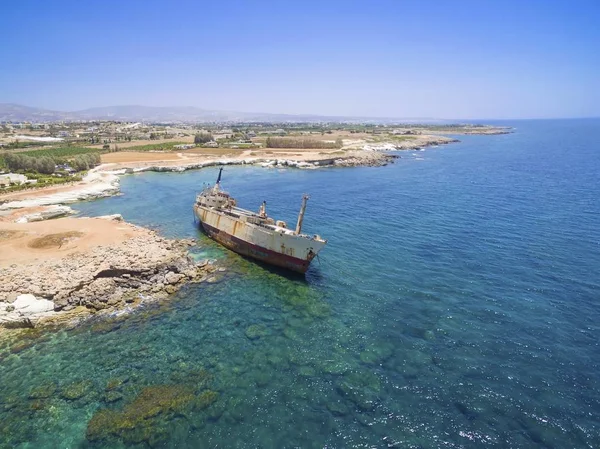 Shipwreck EDRO III, Pegeia, Paphos — Stock Photo, Image