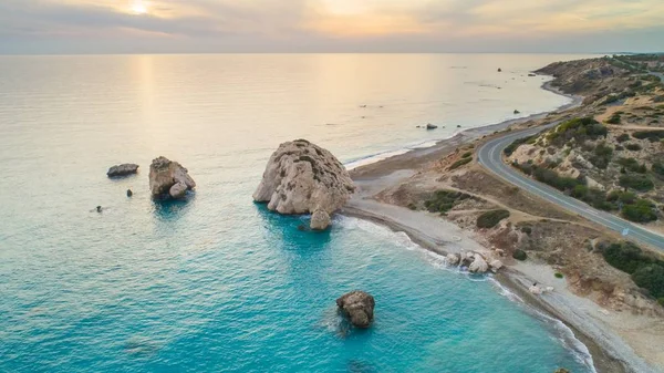 Aerial Petra tou Romiou, Paphos, Chipre — Fotografia de Stock