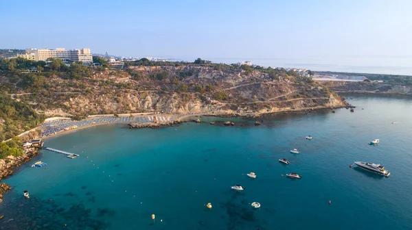 Aerial Bird Eye View Konnos Beach Cavo Greco Protaras Paralimni — Stock Photo, Image