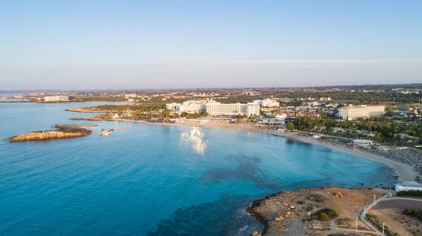 Luftaufnahme Der Berühmten Nissi Strandküste Ayia Napa Famagusta Zypern Das — Stockfoto