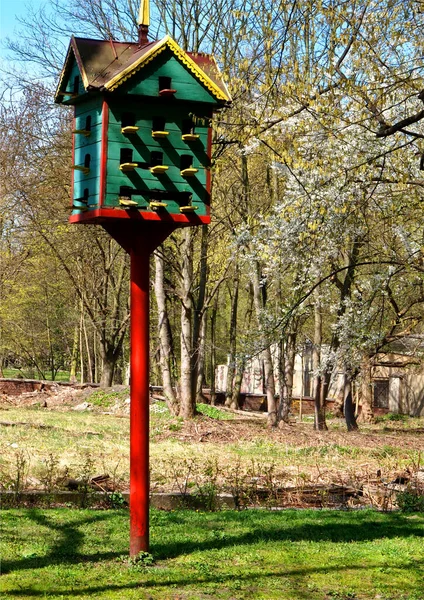 Meergezinsvolière Lodz Polen April 2015 Een Groot Vogelhuisje Gefinancierd Door — Stockfoto