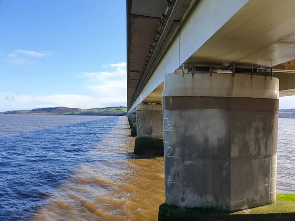 Pont Tay Road Qui Étend Sud Dundee Newport Tay — Photo