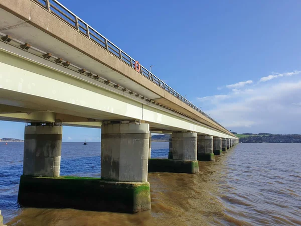 Pont Tay Road Qui Étend Sud Dundee Newport Tay — Photo