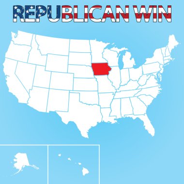 ABD seçim illüstrasyon Iowa için