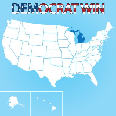 ABD seçim illüstrasyon Michigan için