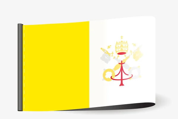 Drapeau Illustration sur une étiquette textile pour le pays du Vatican — Photo