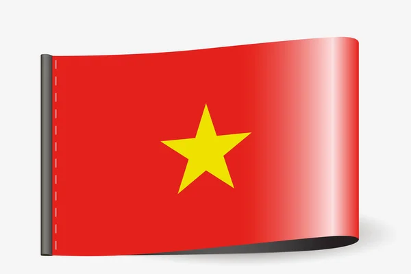 Flag Illustration on a textile label for the country of  Vietnam — Stock Photo, Image