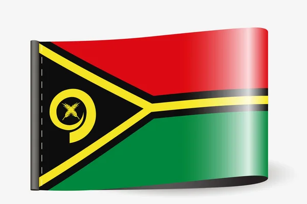 Obrázek vlajky na textilní etiketě pro zemi Vanuatu — Stock fotografie