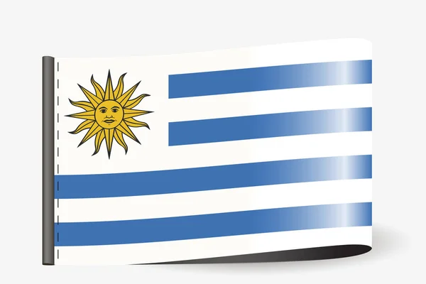 Flagga Illustration på en textil etikett för landet av Uruguay — Stockfoto