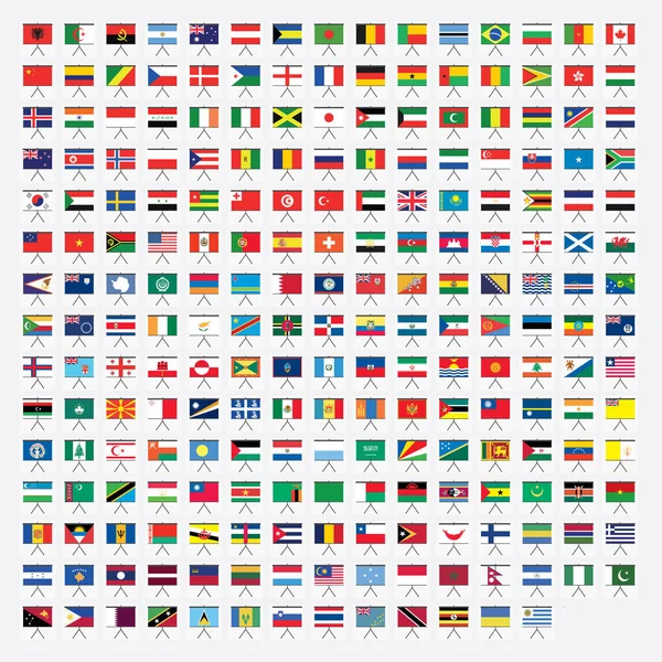 Projector Screnn Shaped Illustrated Flags of the World — Stock Photo, Image