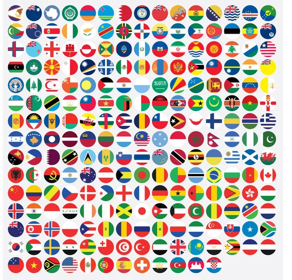 Round Shaped Illustrated Flags of the World — Stock Photo, Image