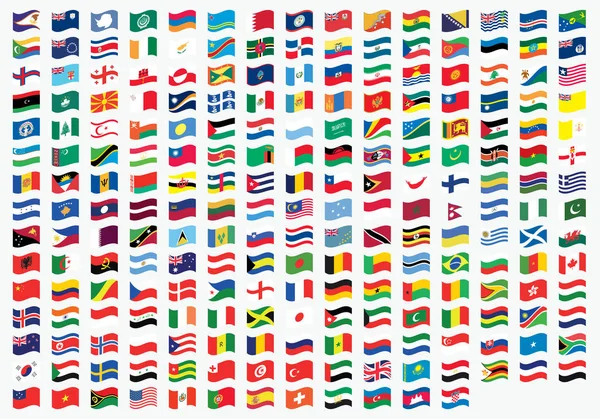 Agitant des drapeaux illustrés du monde — Photo