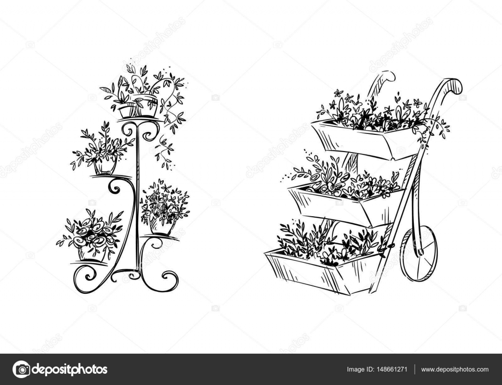 Flower stands. Vector illustration Stock Vector Image by ©kamenuka