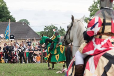 Wenau, Almanya, 01 Ağustos 2010 - turnuva bir ortaçağ gösteri