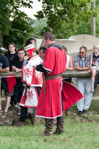 Wenau, Almanya, 01 Ağustos 2010 - turnuva bir ortaçağ gösteri