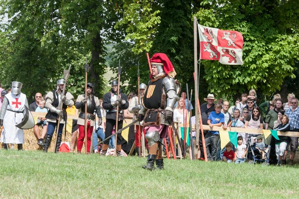 Wenau, Almanya, 01 Ağustos 2010 - turnuva bir ortaçağ gösteri