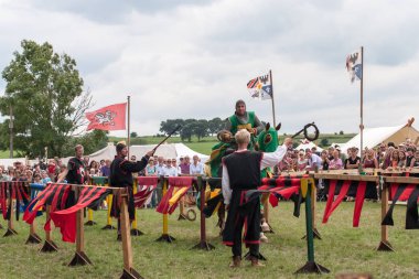 Wenau, Almanya, 01 Ağustos 2010 - turnuva bir ortaçağ gösteri