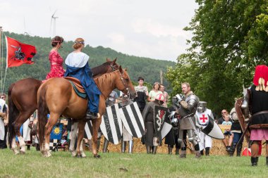 Wenau, Almanya, 01 Ağustos 2010 - turnuva bir ortaçağ gösteri