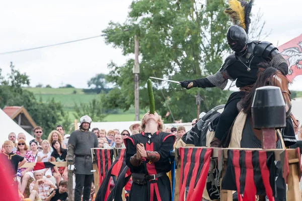 Wenau, Almanya, 01 Ağustos 2010 - turnuva bir ortaçağ gösteri