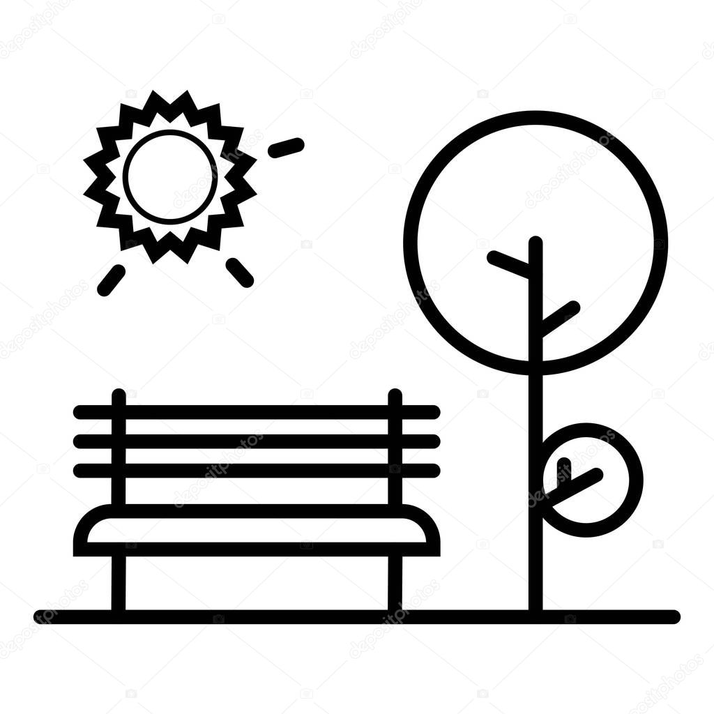 Public Park outline icon vector