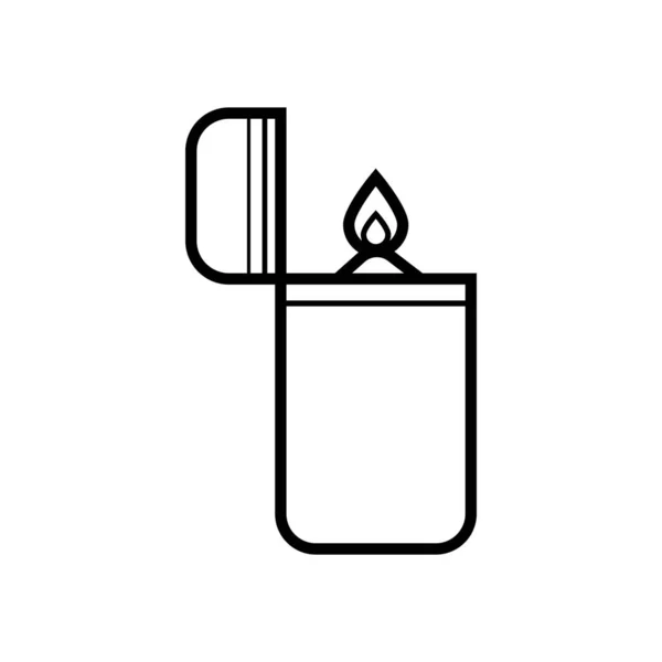 Fire lighter outline icon vector illustration — Stok fotoğraf