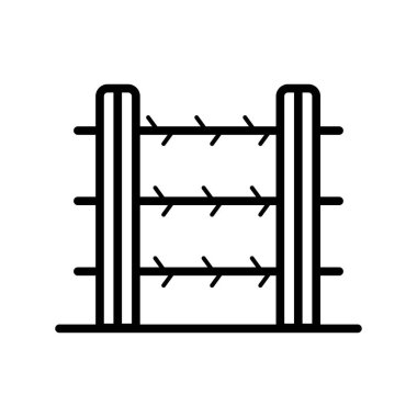 Dikenli Tel Güvenlik Çiti Simgesi