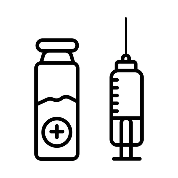 Vaccino Icona Vettoriale Illustrazione Foto — Foto Stock