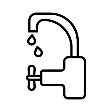 Su musluğu ikonu vektör illüstrasyonu