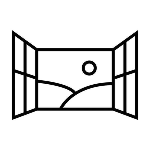 Geöffnetes Fenstersymbol Vektorsymbol — Stockfoto