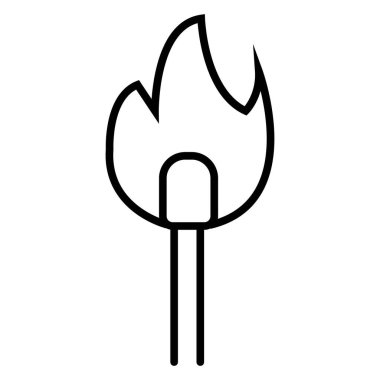 Ateş simgesi ile yanan kibrit