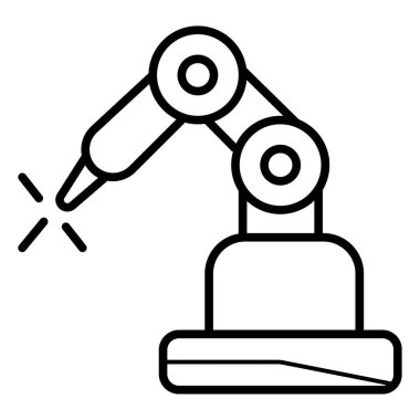 Robotik kol siyah simge vektörü