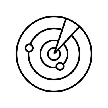 Radar ikonu. Tarayıcı ve sonar, GPS, navigasyon sembolü