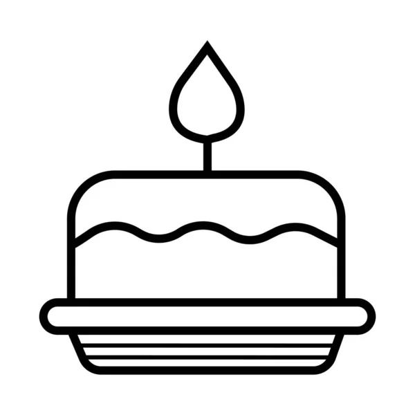 生日蛋糕线图标 轮廓矢量 — 图库照片