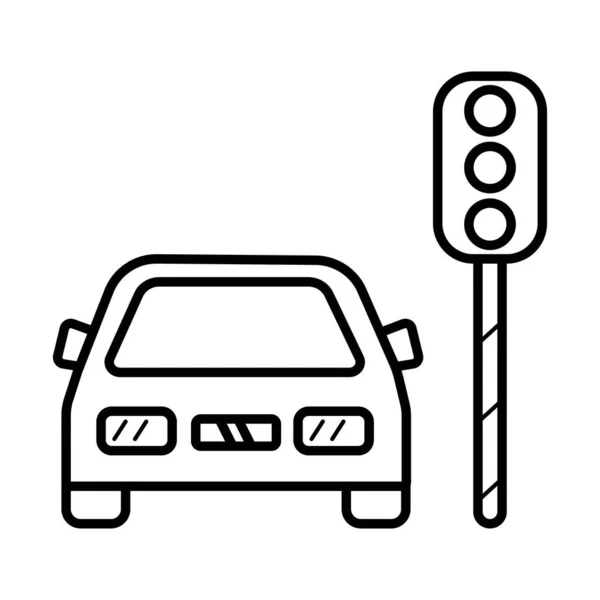 平らなスタイルでセマフォのアイコン 交通信号ベクトル図 — ストック写真