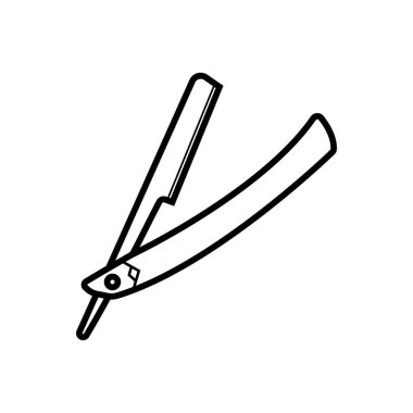 Düz ustura simgesi vektör çizimi