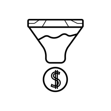 Satışlar huni ikon vektör fotoğrafı